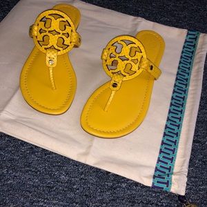 Tory Burch Logo Yellow Miller Sandals